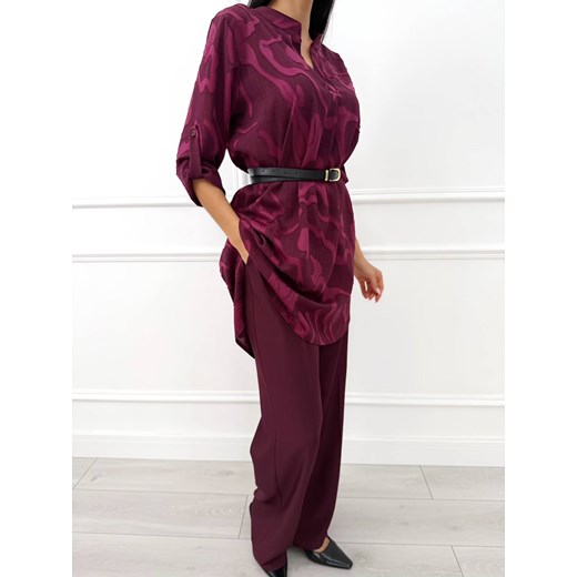 Burgundowa Sukienka/Tunika ze Wzorem Modnakiecka.pl 42 ModnaKiecka.pl