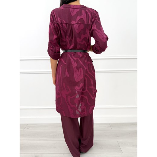 Burgundowa Sukienka/Tunika ze Wzorem Modnakiecka.pl 44 ModnaKiecka.pl