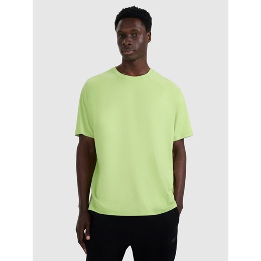 Męski t-shirt oversize 4F 4FWAW25TTSHM2360 - zielony ze sklepu Sportstylestory.com w kategorii T-shirty męskie - zdjęcie 186512337