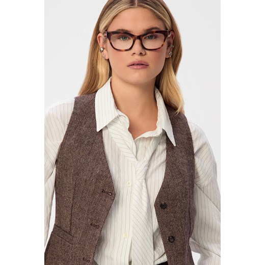 KAMIZELKA DAMSKA SOFIA HERRINGBONE BROWN Jemiol