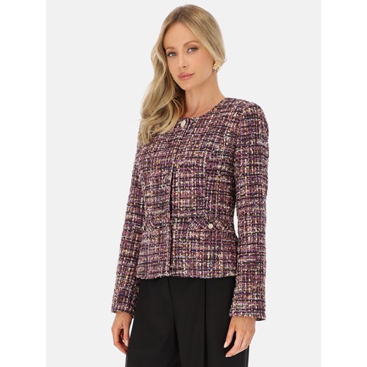 Elegancka fioletowa marynarka tweedowa L’AF Parisa ze sklepu Eye For Fashion w kategorii Marynarki damskie - zdjęcie 186516695