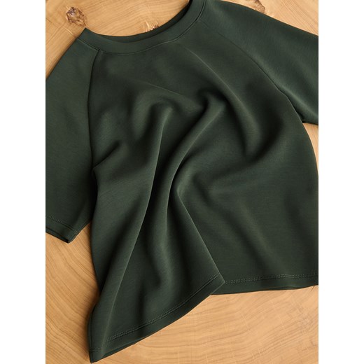 Reserved - T-shirt regular z modalem - ciemnozielony ze sklepu Reserved w kategorii Bluzki damskie - zdjęcie 186516986