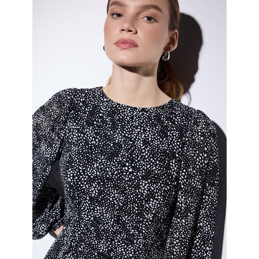 Mohito - Sukienka midi z długim rękawem - czarny Mohito L Mohito