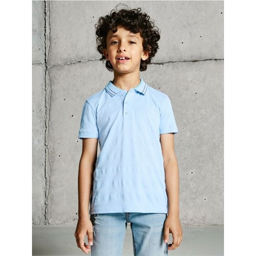 Sinsay - Koszulka polo z ozdobnym kołnierzykiem - błękitny ze sklepu Sinsay w kategorii T-shirty chłopięce - zdjęcie 186519188