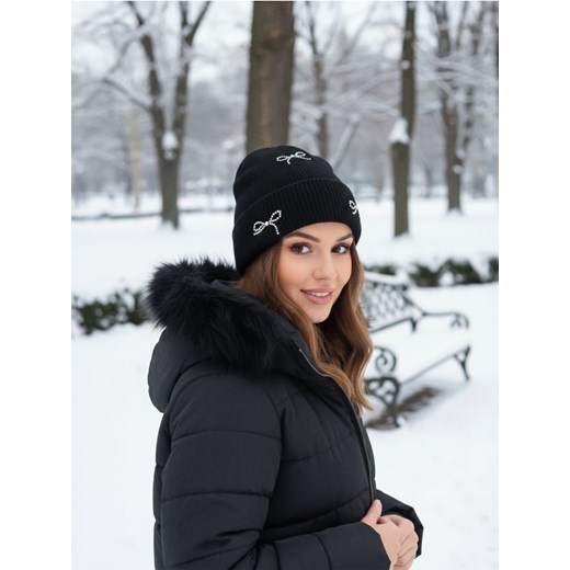 Sinsay - Czapka beanie z kokardami - czarny ze sklepu Sinsay w kategorii Czapki zimowe damskie - zdjęcie 186519237