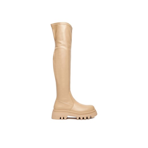 Kozaki DeeZee 13226-7 Beżowy ze sklepu eobuwie.pl w kategorii Kozaki damskie - zdjęcie 186520197