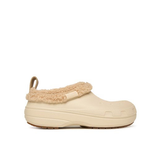 Crocs Klapki Classic Lined Shorty 211380 Écru ze sklepu MODIVO w kategorii Kapcie damskie - zdjęcie 186521407