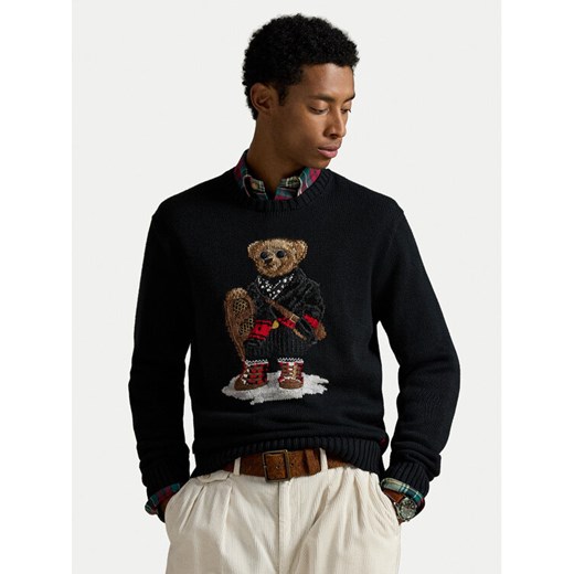 Polo Ralph Lauren Sweter 710982140001 Czarny Regular Fit ze sklepu MODIVO w kategorii Swetry męskie - zdjęcie 186521455