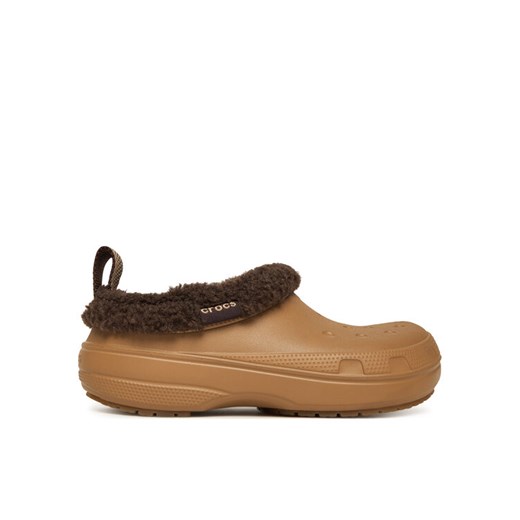 Crocs Klapki Classic Lined Shorty 211380 Brązowy ze sklepu MODIVO w kategorii Kapcie damskie - zdjęcie 186521577