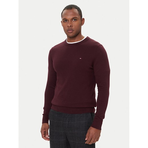 Tommy Hilfiger Sweter MW0MW28046 Bordowy Regular Fit ze sklepu MODIVO w kategorii Swetry męskie - zdjęcie 186521607