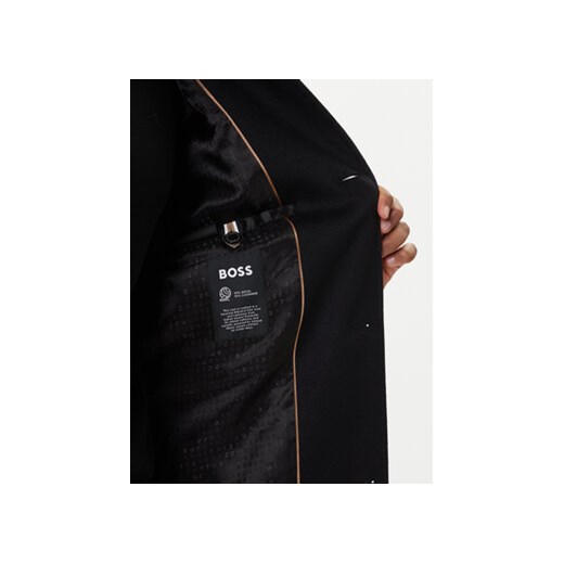 BOSS Płaszcz wełniany H-Hyde 50551078 Czarny Slim Fit 52 MODIVO