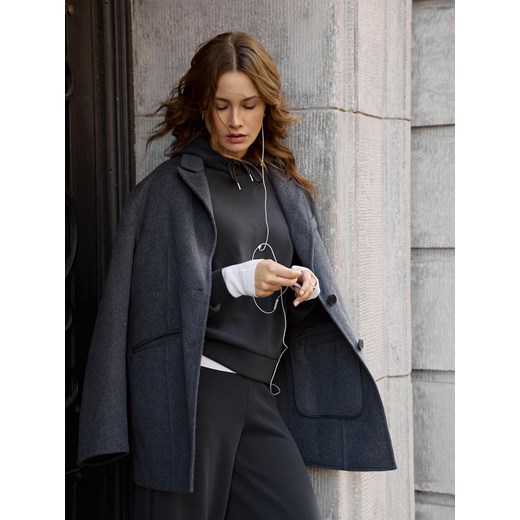 Reserved - Bluza z modalem - granatowy ze sklepu Reserved w kategorii Bluzy damskie - zdjęcie 186524126