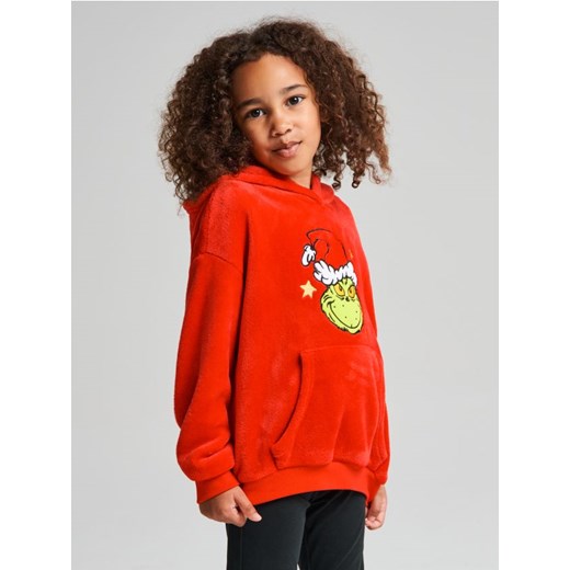 Sinsay - Bluza hoodie z motywem świątecznym Grinch - czerwony ze sklepu Sinsay w kategorii Bluzy dziewczęce - zdjęcie 186524359