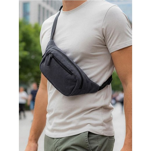 Sinsay - Prążkowana nerka z regulowanym paskiem - szary ze sklepu Sinsay w kategorii Nerki - zdjęcie 186524365