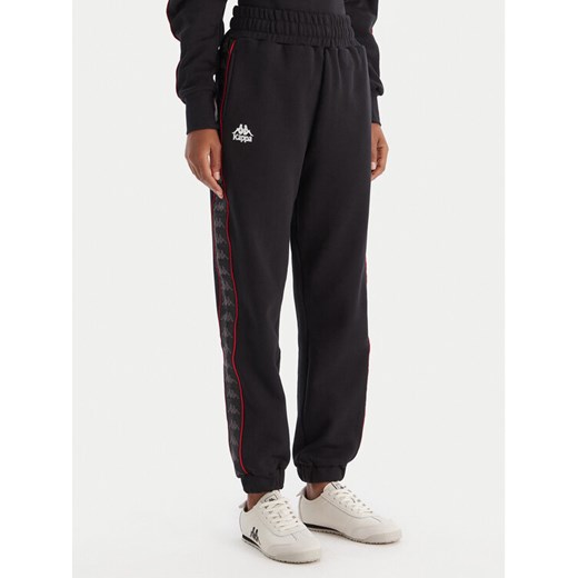 Kappa Spodnie dresowe Banda Adina 311M8HW Czarny Regular Fit ze sklepu MODIVO w kategorii Spodnie damskie - zdjęcie 186525459