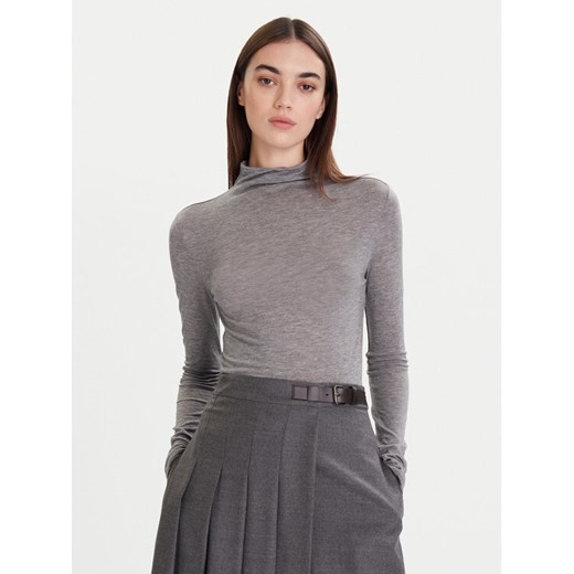 Calvin Klein Sweter LV044D239G Szary Slim Fit ze sklepu MODIVO w kategorii Swetry damskie - zdjęcie 186525479
