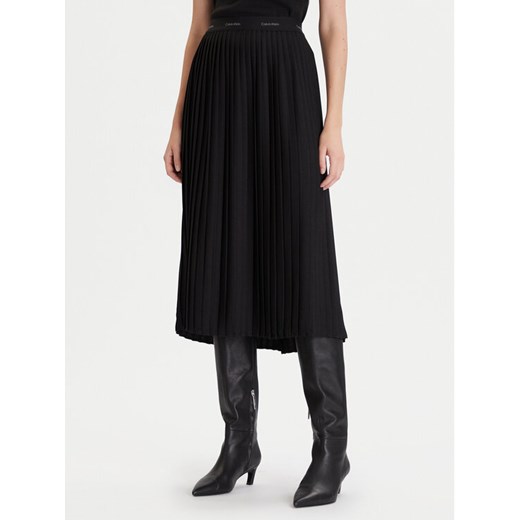 Calvin Klein Spódnica plisowana LV044D632G Czarny Regular Fit ze sklepu MODIVO w kategorii Spódnice - zdjęcie 186525526