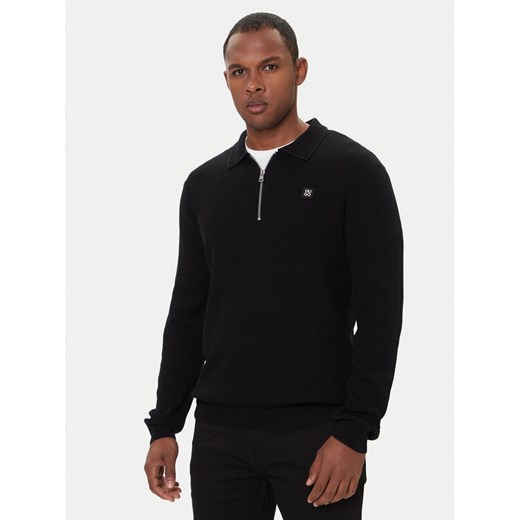 HUGO Sweter Sastoro 50524556 Czarny Regular Fit ze sklepu MODIVO w kategorii Swetry męskie - zdjęcie 186525557