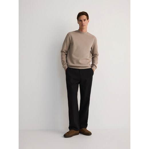 Reserved - Spodnie straight fit z wiskozą - czarny Reserved 31 promocja Reserved