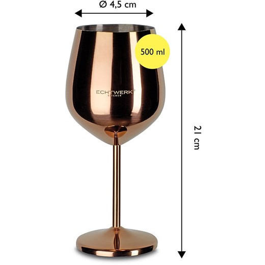 Echtwerk Kieliszki (6 szt.) w kolorze miedzianym do wina - 500 ml Echtwerk onesize promocja Limango Polska