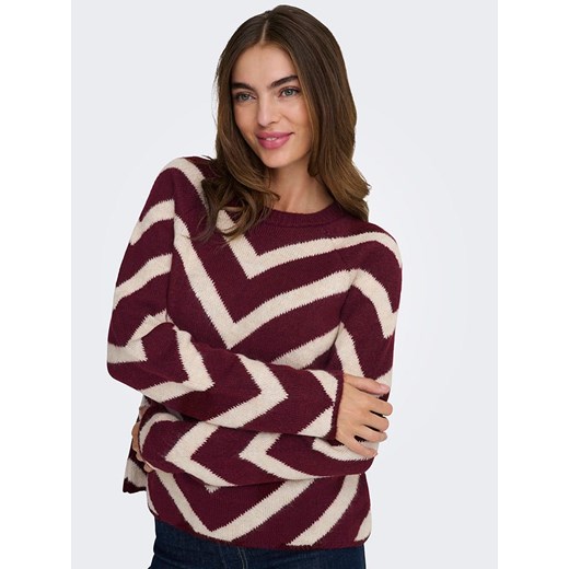 ONLY Sweter w kolorze bordowo-jasnoróżowym M okazyjna cena Limango Polska
