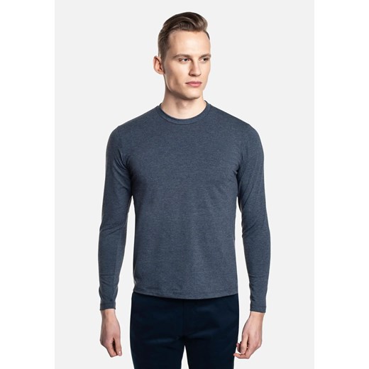 BLUZA CINISI Z OKRĄGŁYM DEKOLTEM GRANAT ze sklepu Recman w kategorii Bluzy męskie - zdjęcie 186527968