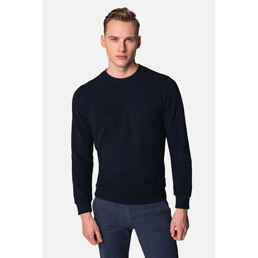 BLUZA GENAT Z OKRĄGŁYM DEKOLTEM GRANAT ze sklepu Recman w kategorii Bluzy męskie - zdjęcie 186528348