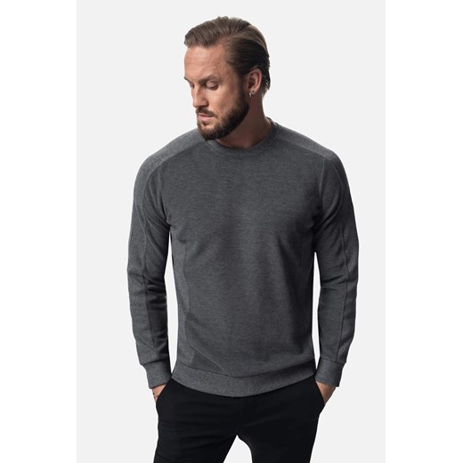 BLUZA CREW Z OKRĄGŁYM DEKOLTEM SZAROŚĆ ze sklepu Recman w kategorii Bluzy męskie - zdjęcie 186528956