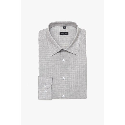 KOSZULA COVIVA 3117D DŁUGI RĘKAW SLIM FIT SZAROŚĆ ze sklepu Recman w kategorii Koszule męskie - zdjęcie 186528987