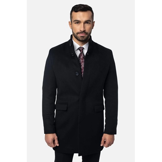 PŁASZCZ HAROL CZERŃ 0001 ze sklepu Recman w kategorii Płaszcze męskie - zdjęcie 186529017