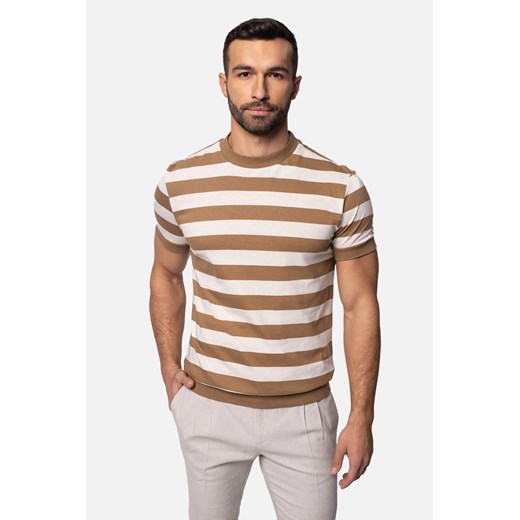 T SHIRT DRAW BEŻ ze sklepu Recman w kategorii T-shirty męskie - zdjęcie 186529499