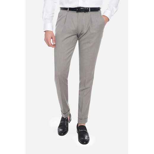 SPODNIE BENWIN Z MANKIETEM BEŻ ze sklepu Recman w kategorii Spodnie męskie - zdjęcie 186529668