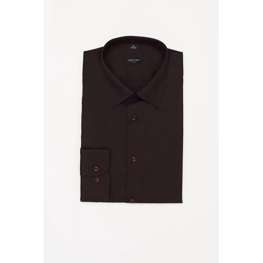 KOSZULA VERSONE 3220T DŁUGI RĘKAW SLIM FIT BRĄZ ze sklepu Recman w kategorii Koszule męskie - zdjęcie 186530558