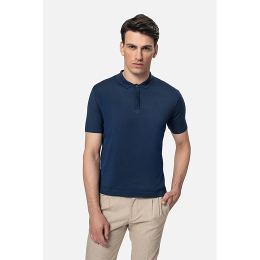 KOSZULKA POLO TIBERIO NIEBIESKA ze sklepu Recman w kategorii T-shirty męskie - zdjęcie 186530797