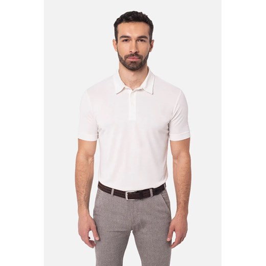 KOSZULKA POLO MILANA ECRU ze sklepu Recman w kategorii T-shirty męskie - zdjęcie 186530859