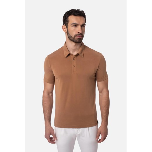 KOSZULKA POLO MILANA KARMELOWA ze sklepu Recman w kategorii T-shirty męskie - zdjęcie 186530866