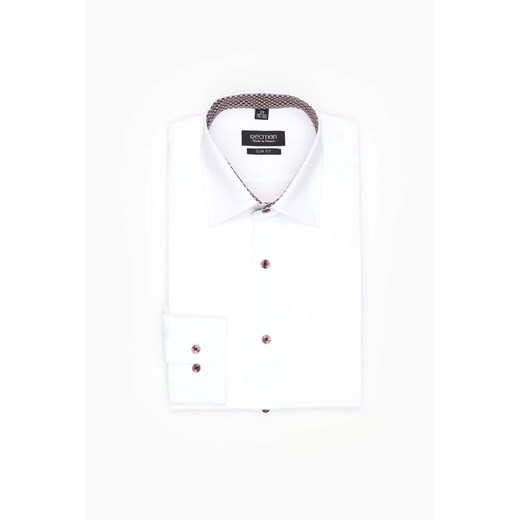 KOSZULA BEXLEY 2400/1E DŁUGI RĘKAW SLIM FIT BIAŁA Z BAWEŁNĄ ze sklepu Recman w kategorii Koszule męskie - zdjęcie 186531056