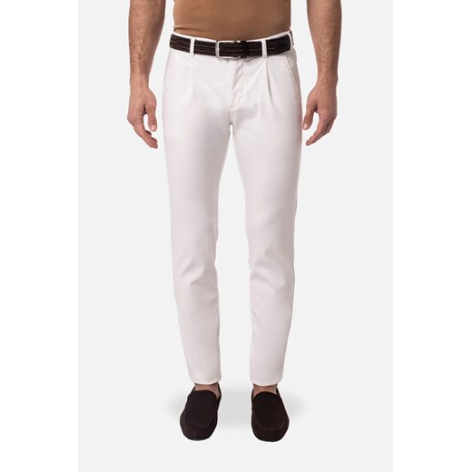 SPODNIE CASUAL AMATO 237A ECRU Z BAWEŁNY ze sklepu Recman w kategorii Spodnie męskie - zdjęcie 186531137