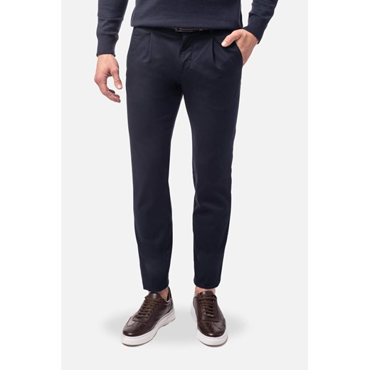 SPODNIE CASUAL AMATO 237 GRANATOWE Z BAWEŁNY ze sklepu Recman w kategorii Spodnie męskie - zdjęcie 186531176