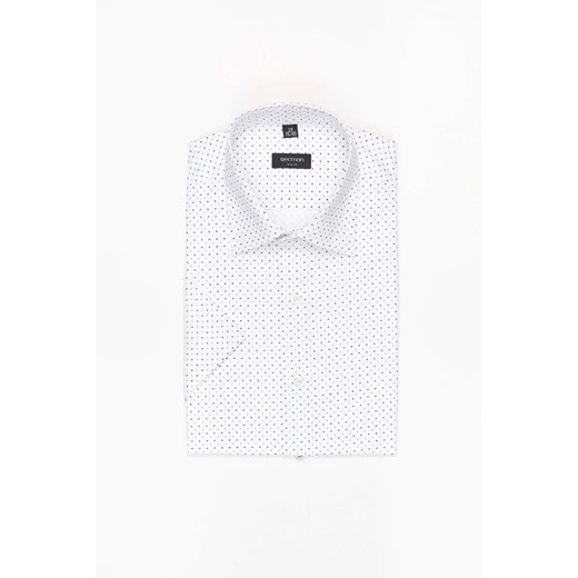 KOSZULA COLINE 3250E KRÓTKI RĘKAW SLIM FIT BIAŁA Z BAWEŁNĄ ze sklepu Recman w kategorii Koszule męskie - zdjęcie 186531366