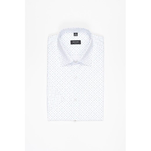 KOSZULA COLINE 3249E KRÓTKI RĘKAW CUSTOM FIT BIAŁA Z BAWEŁNĄ ze sklepu Recman w kategorii Koszule męskie - zdjęcie 186531368