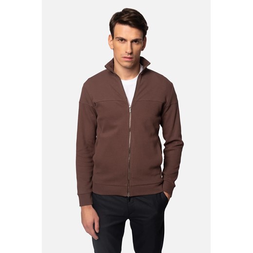 BLUZA DARNEY ROZPINANY BRĄZOWA Z BAWEŁNY ze sklepu Recman w kategorii Bluzy męskie - zdjęcie 186531428