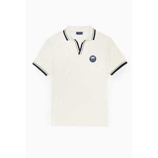 KOSZULKA POLO TENNIS CLUB 014 ECRU Z BAWEŁNY TYPU PIKA ze sklepu Recman w kategorii T-shirty męskie - zdjęcie 186531455