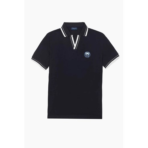 KOSZULKA POLO TENNIS CLUB 014 GRANATOWA Z BAWEŁNY TYPU PIKA ze sklepu Recman w kategorii T-shirty męskie - zdjęcie 186531457