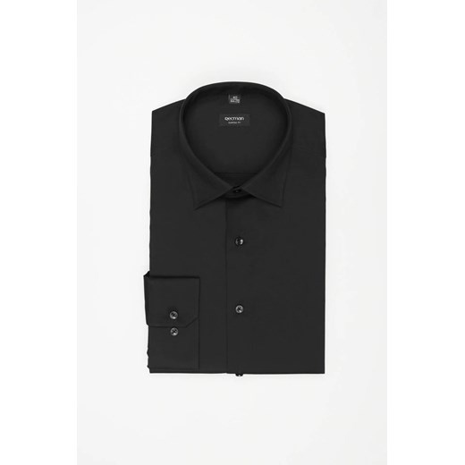 KOSZULA VERSONE 3292E DŁUGI RĘKAW CUSTOM FIT CZARNA Z BAWEŁNY ze sklepu Recman w kategorii Koszule męskie - zdjęcie 186531496