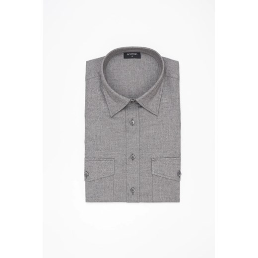 KOSZULA FORMENTO 3254D DŁUGI RĘKAW SLIM FIT SZARA Z BAWEŁNY ze sklepu Recman w kategorii Koszule męskie - zdjęcie 186531509