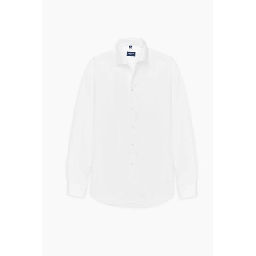 KOSZULA TENNIS CLUB 019 DŁUGI RĘKAW SLIM FIT BIAŁA Z BAWEŁNY ze sklepu Recman w kategorii Koszule męskie - zdjęcie 186531777