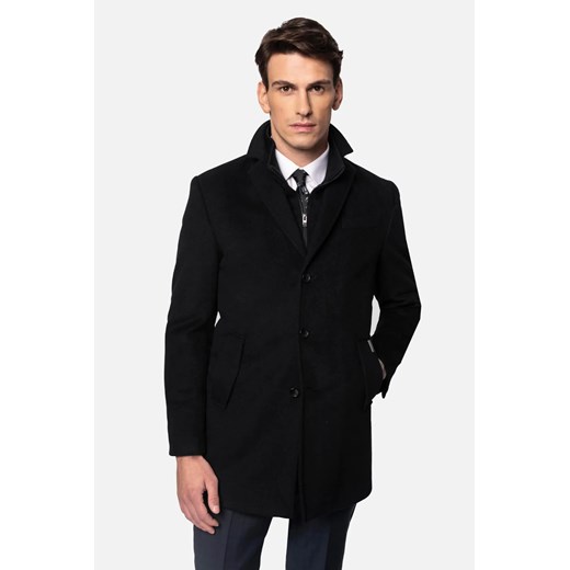 PŁASZCZ VINCO CZARNY ze sklepu Recman w kategorii Płaszcze męskie - zdjęcie 186531856