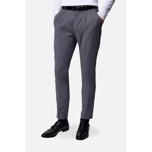 SPODNIE PERNET Z ZASZEWKAMI SZARE Z WEŁNĄ ze sklepu Recman w kategorii Spodnie męskie - zdjęcie 186532026