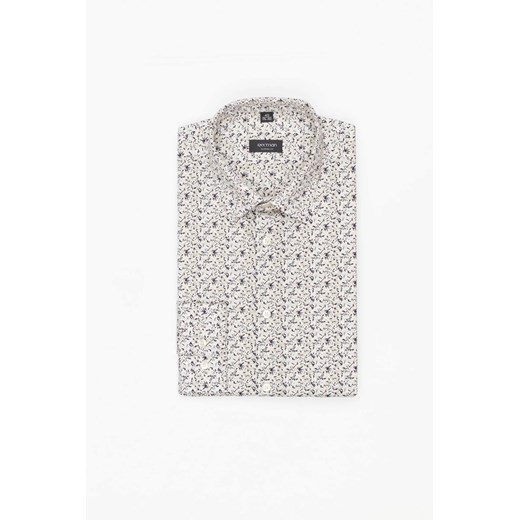 KOSZULA COLINE 3274T DŁUGI RĘKAW CUSTOM FIT BEŻOWA Z BAWEŁNY ze sklepu Recman w kategorii Koszule męskie - zdjęcie 186532158